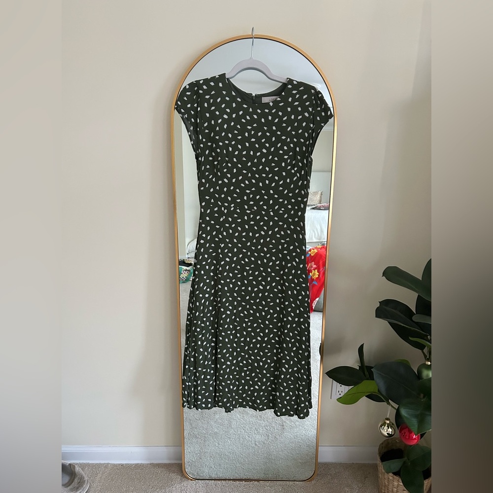 LOFT spring polka dot midi dress